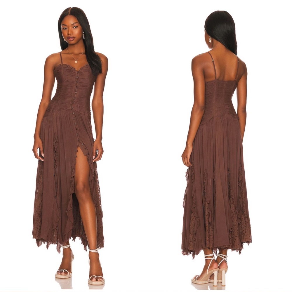 Free people x revolve Fleur maxi dress in chocolate sz 4 SOLD OUT ONLINE! NWOT